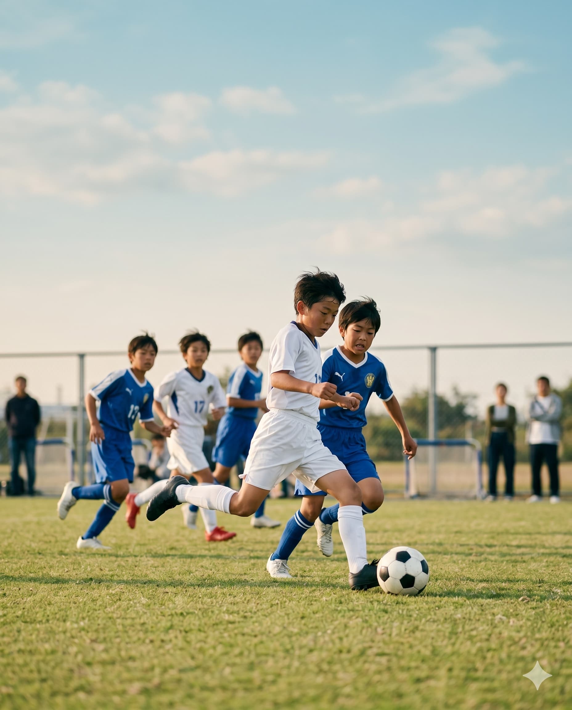 スマホで少年サッカーの試合を撮影・ライブ配信する保護者
